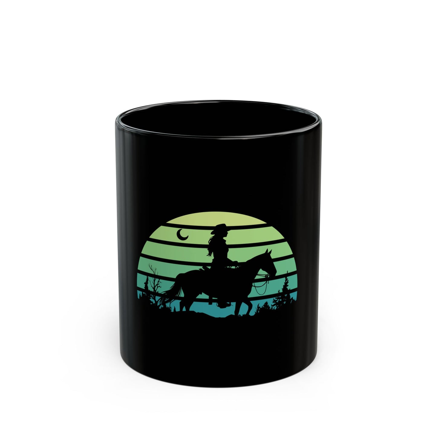 Cowgirl in the night Black Mug (11oz, 15oz)