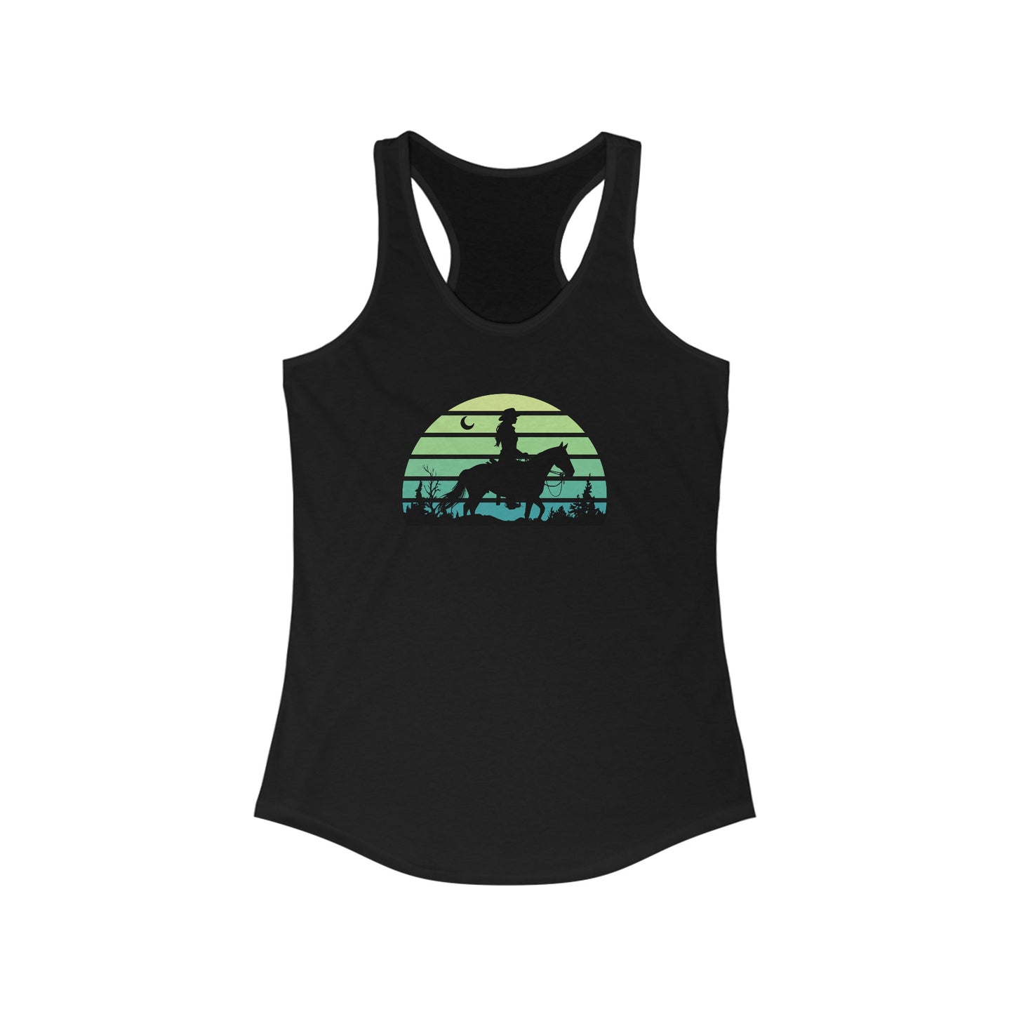 Cowgirl in the night Racerback Tank