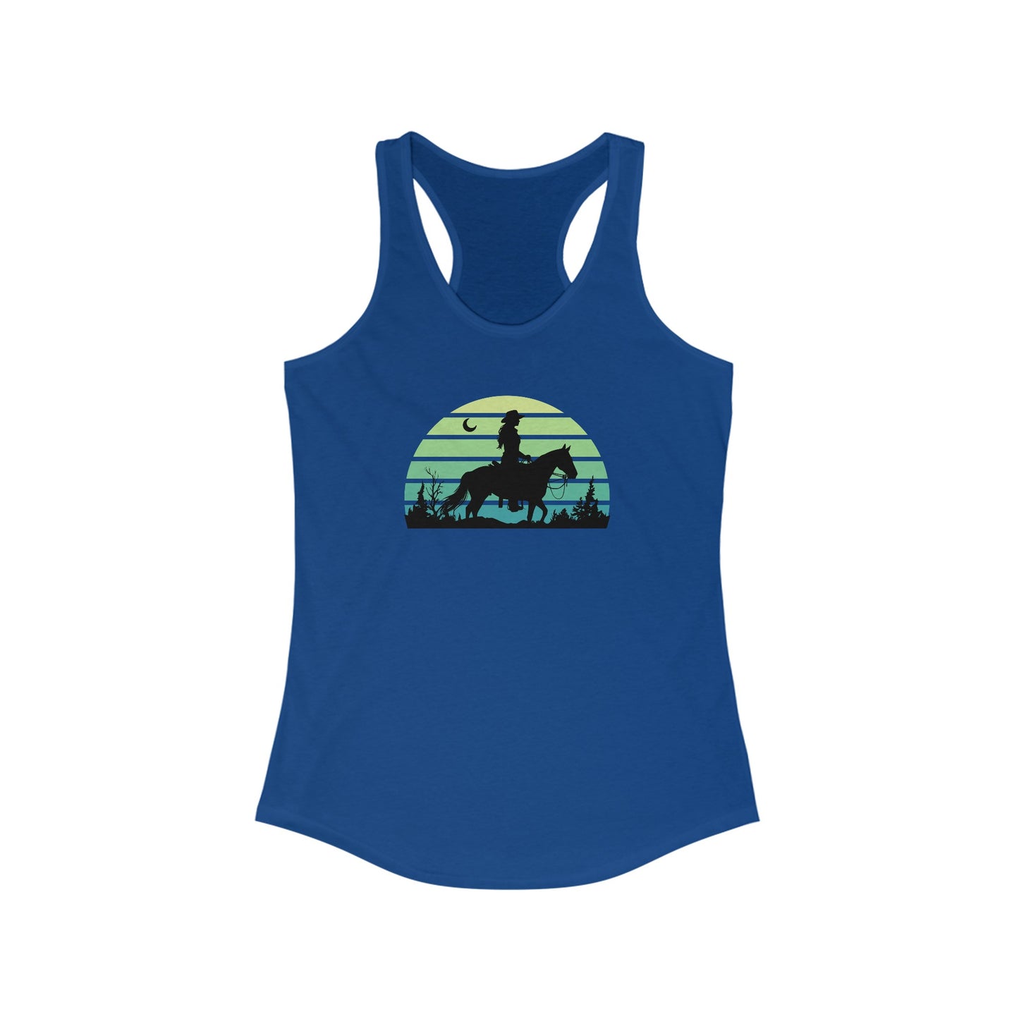 Cowgirl in the night Racerback Tank
