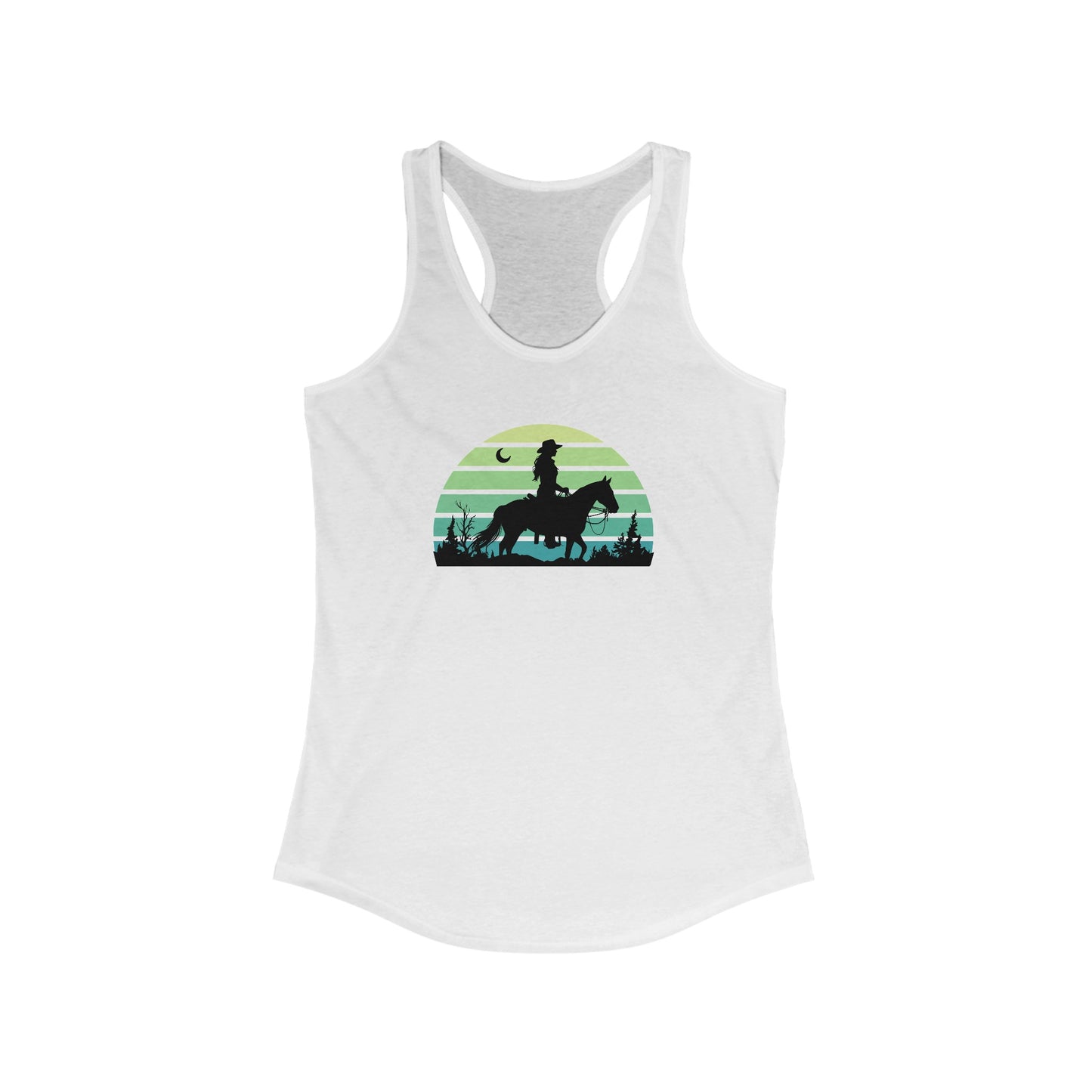 Cowgirl in the night Racerback Tank