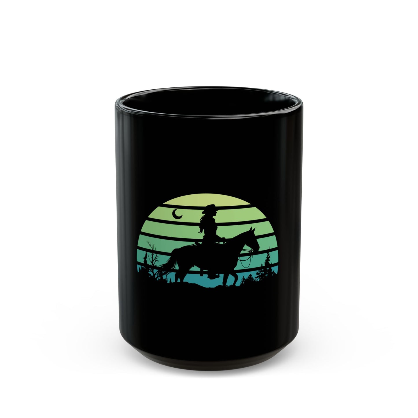 Cowgirl in the night Black Mug (11oz, 15oz)