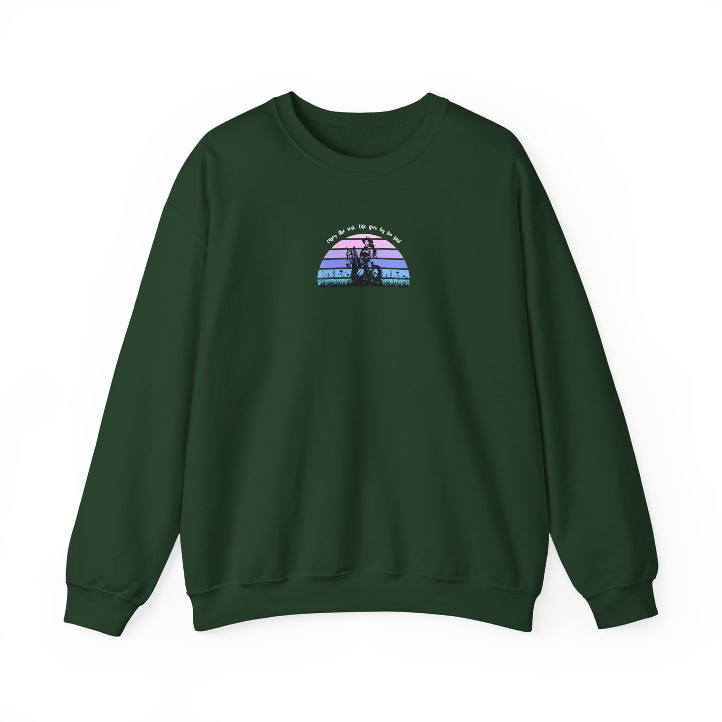 Enjoy the ride, life goes by too fast Unisex Heavy Blend™ Crewneck Sweatshirt