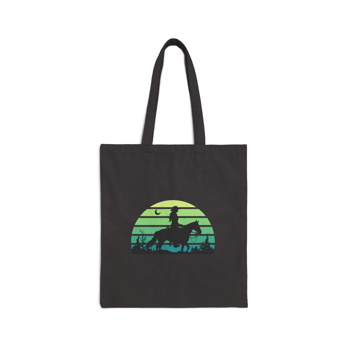 Cowgirl in the night Cotton Canvas Tote Bag