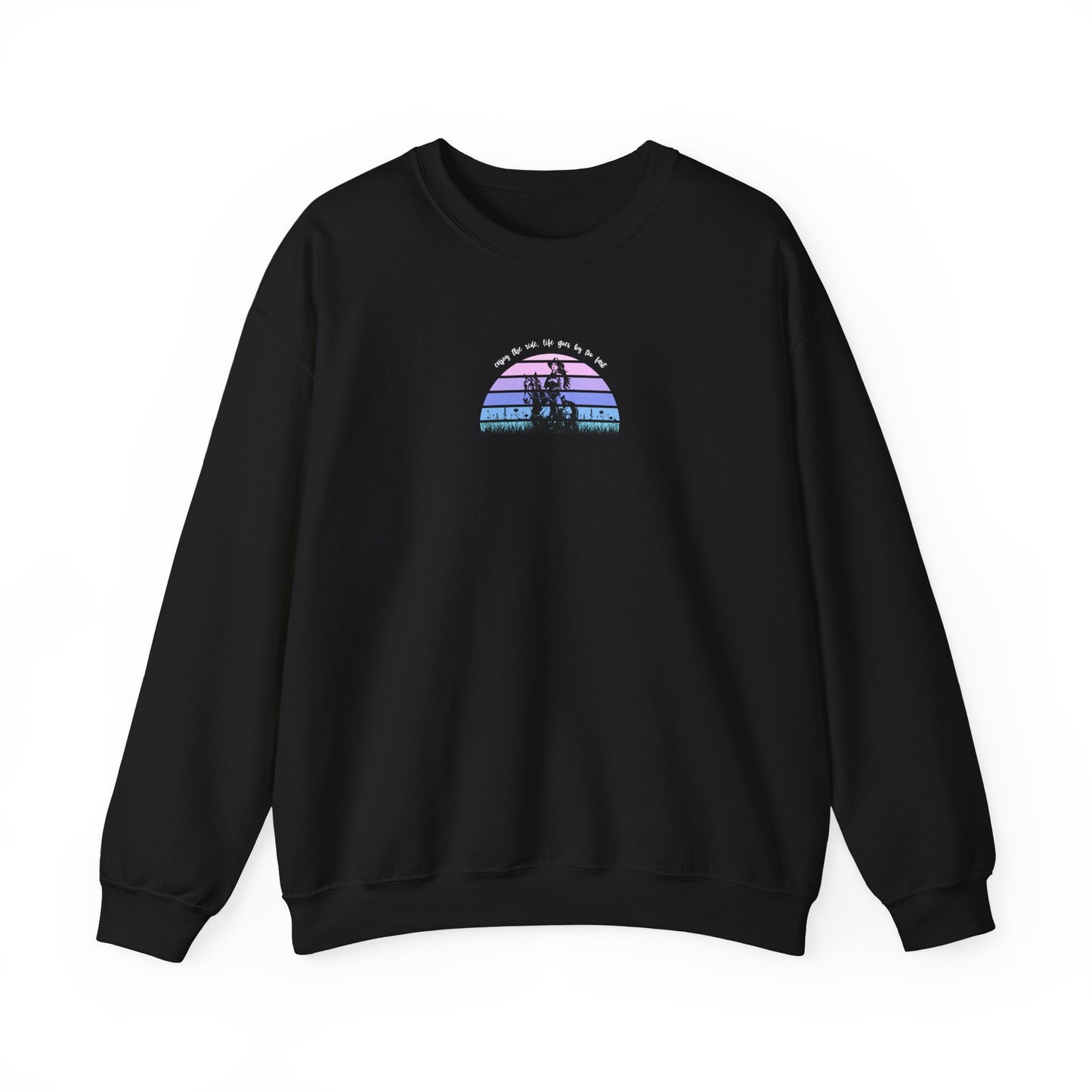 Enjoy the ride, life goes by too fast Unisex Heavy Blend™ Crewneck Sweatshirt