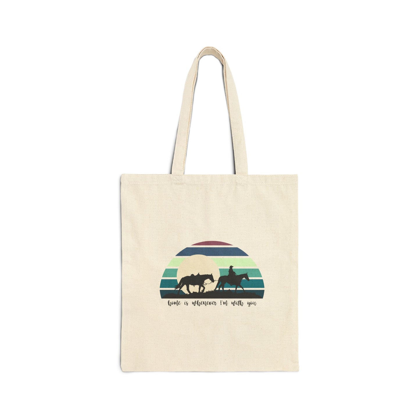 Cowboy and the moon Cotton Canvas Tote Bag