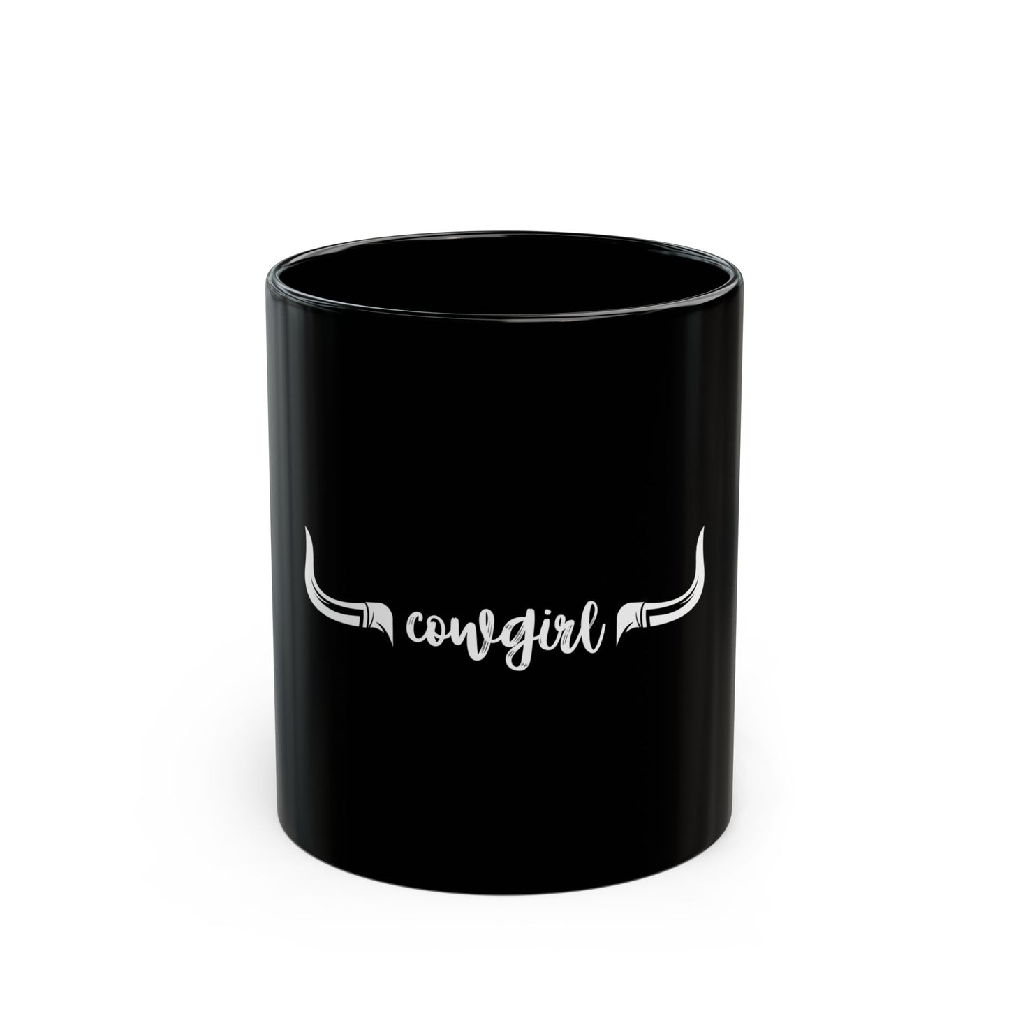 Cowgirl longhorns Black Mug (11oz, 15oz)