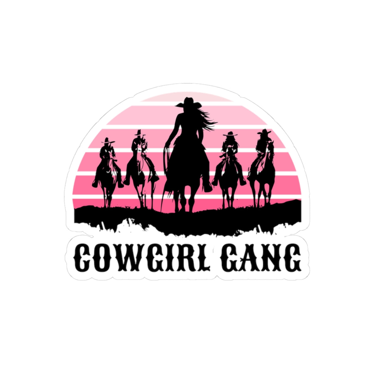 Cowgirl gang Kiss-Cut Stickers
