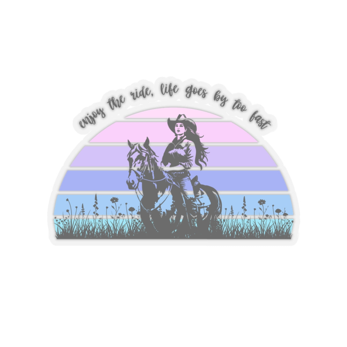 Enjoy the ride, life goes by too fast Kiss-Cut Stickers