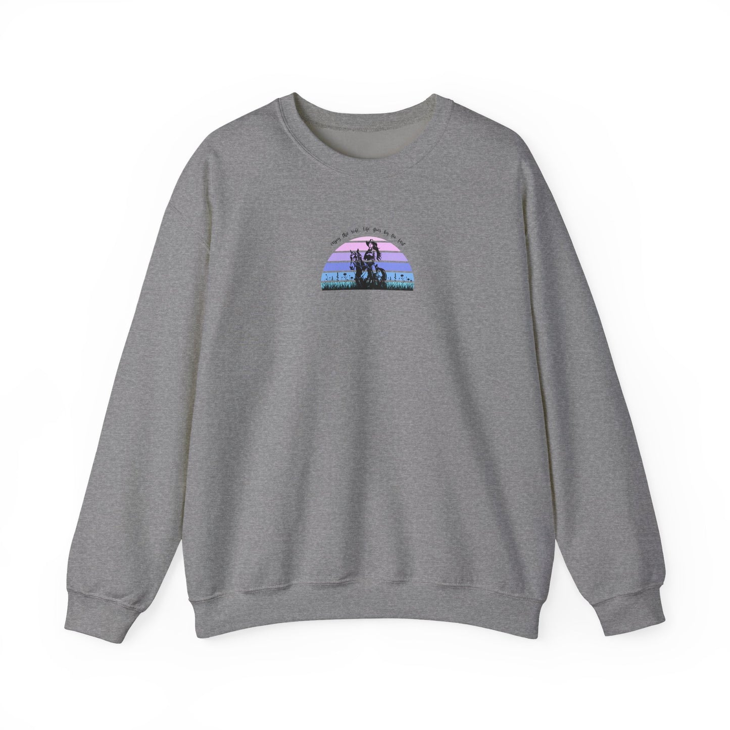 Enjoy the ride, life goes by too fast Unisex Heavy Blend™ Crewneck Sweatshirt