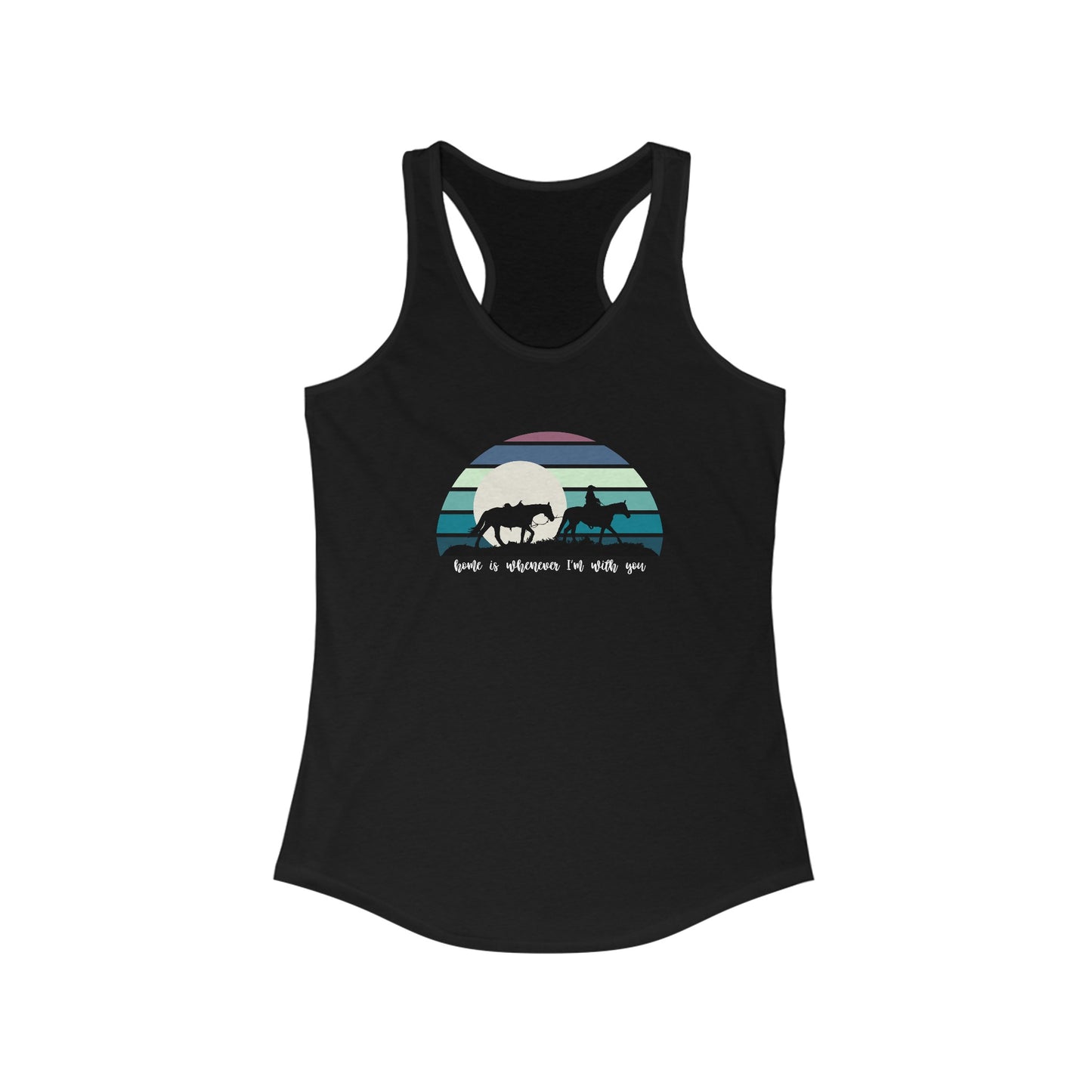 Cowboy and the moon Racerback Tank