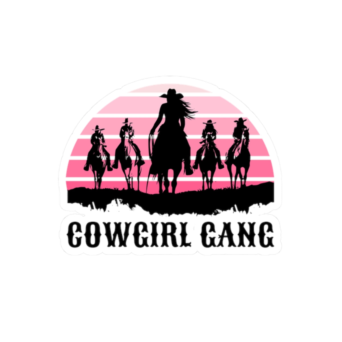 Cowgirl gang Kiss-Cut Stickers