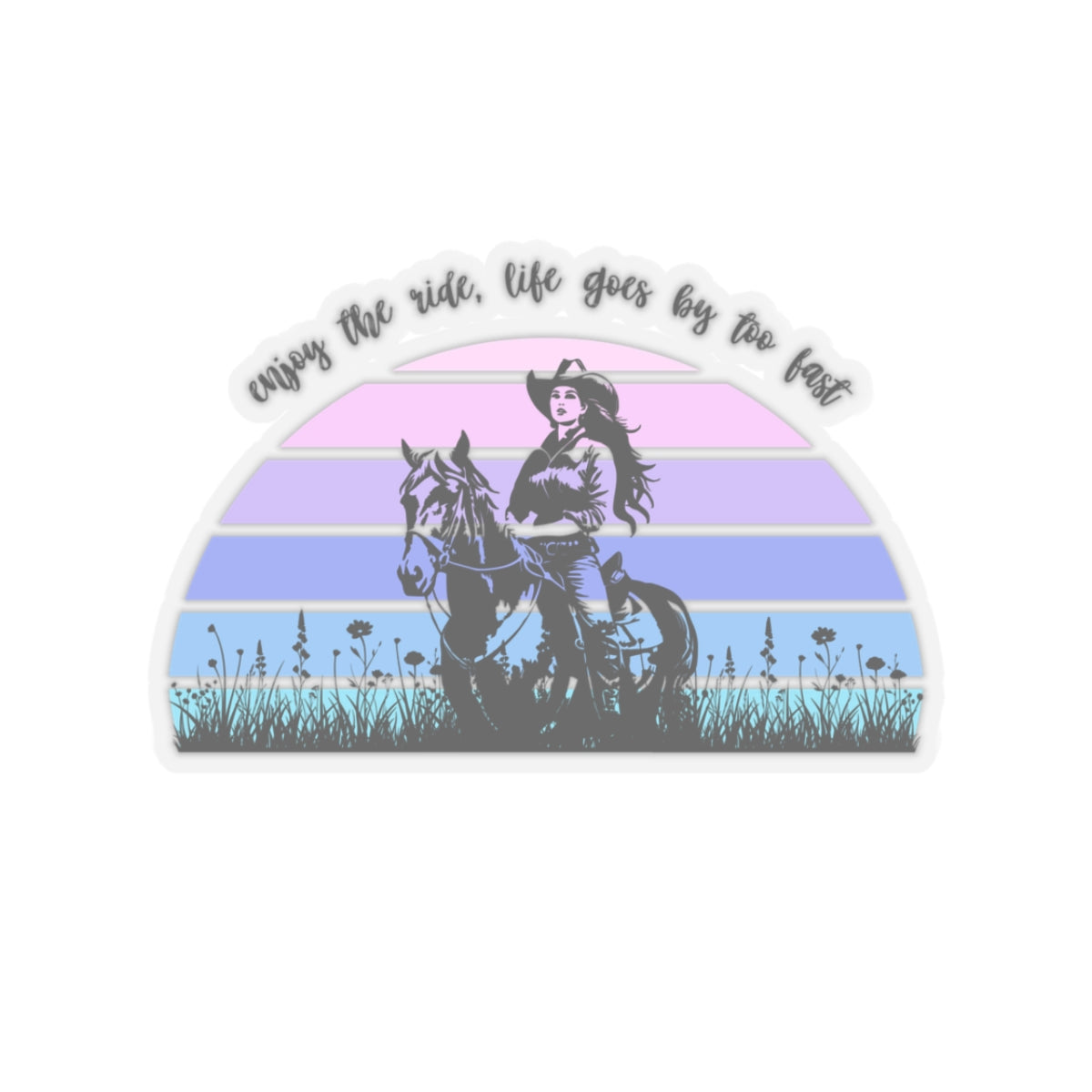 Enjoy the ride, life goes by too fast Kiss-Cut Stickers