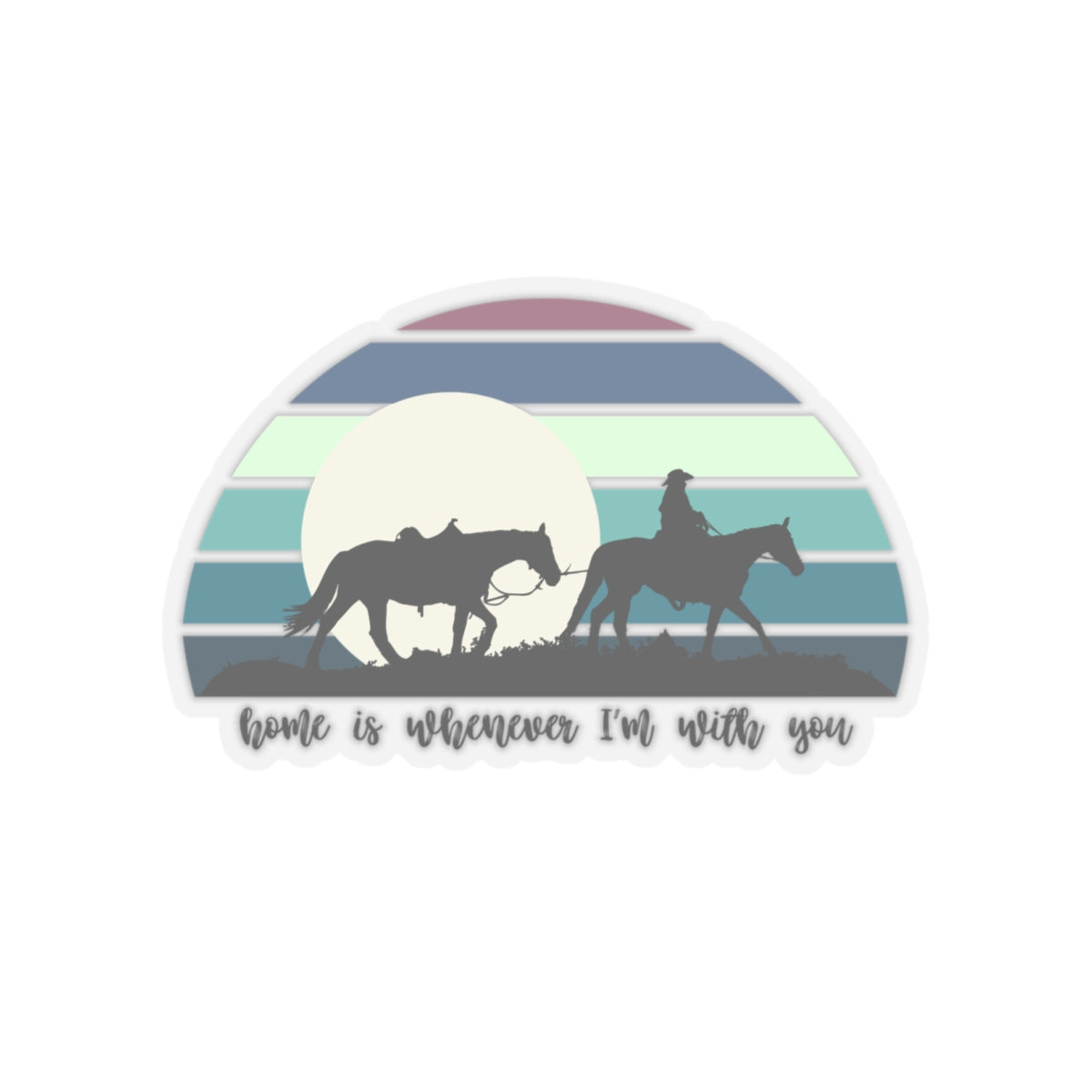 Cowboy and the moon Kiss-Cut Stickers
