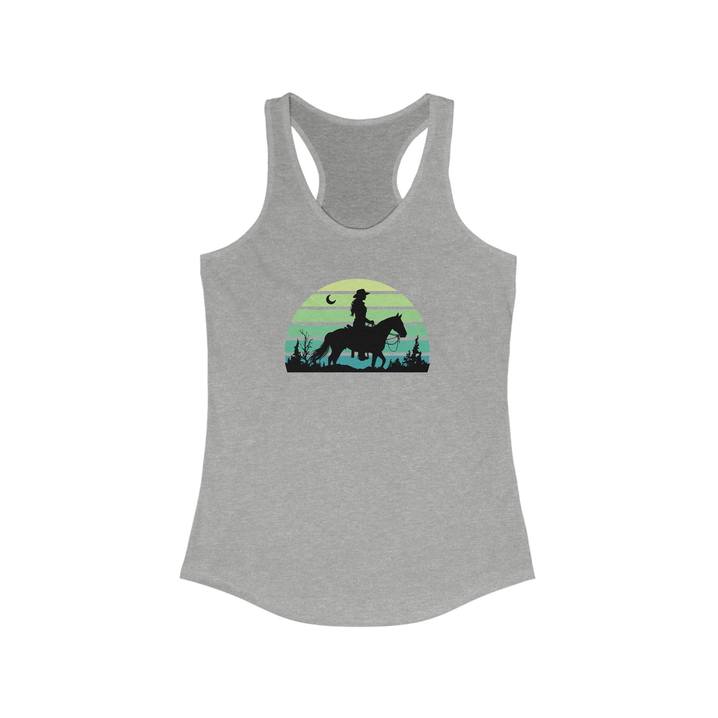 Cowgirl in the night Racerback Tank
