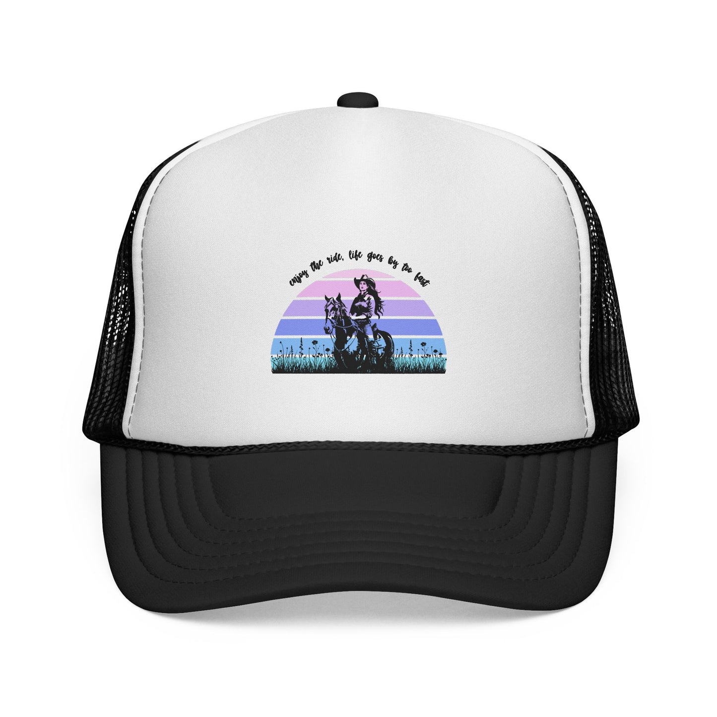 Enjoy the ride, life goes by too fast Trucker Caps