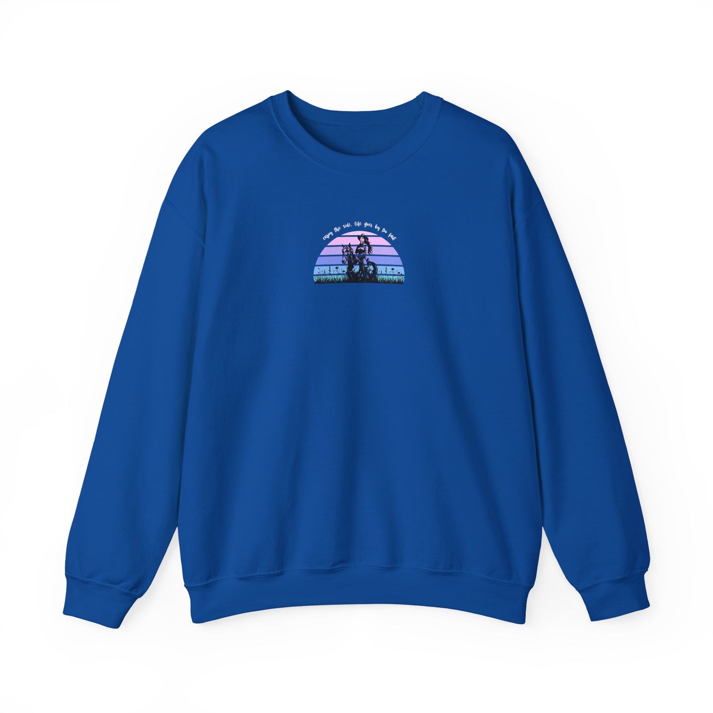 Enjoy the ride, life goes by too fast Unisex Heavy Blend™ Crewneck Sweatshirt
