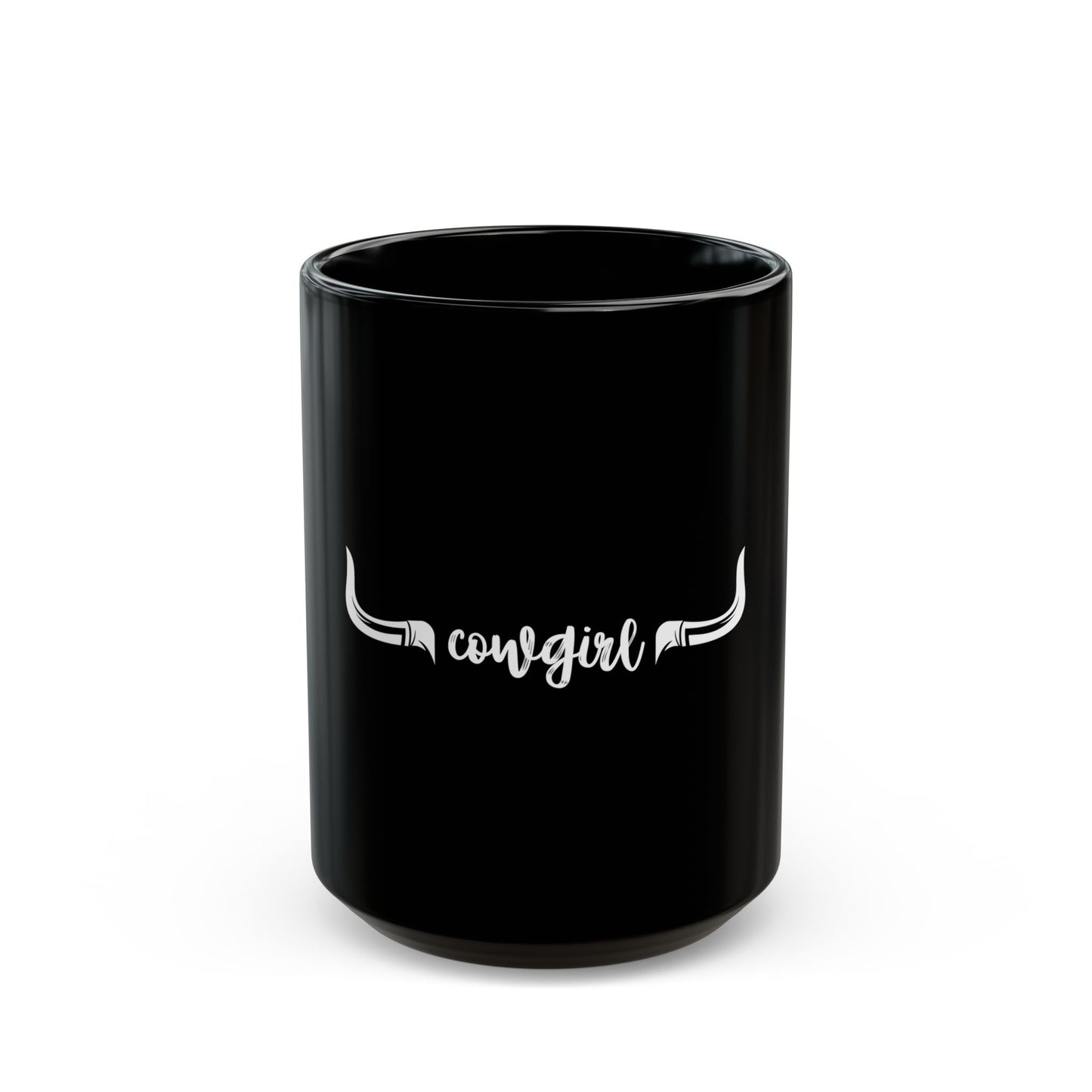 Cowgirl longhorns Black Mug (11oz, 15oz)