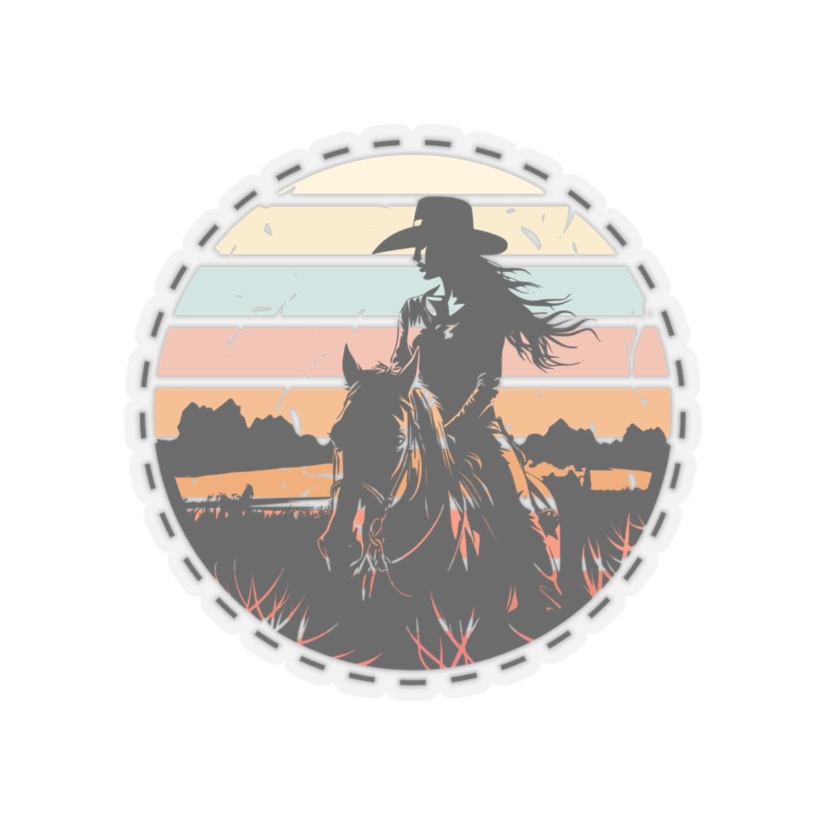 Cowgirl in the nature Kiss-Cut Stickers