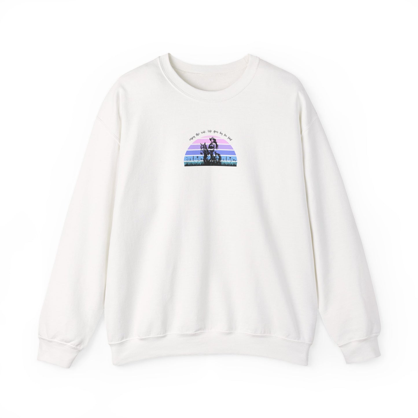 Enjoy the ride, life goes by too fast Unisex Heavy Blend™ Crewneck Sweatshirt