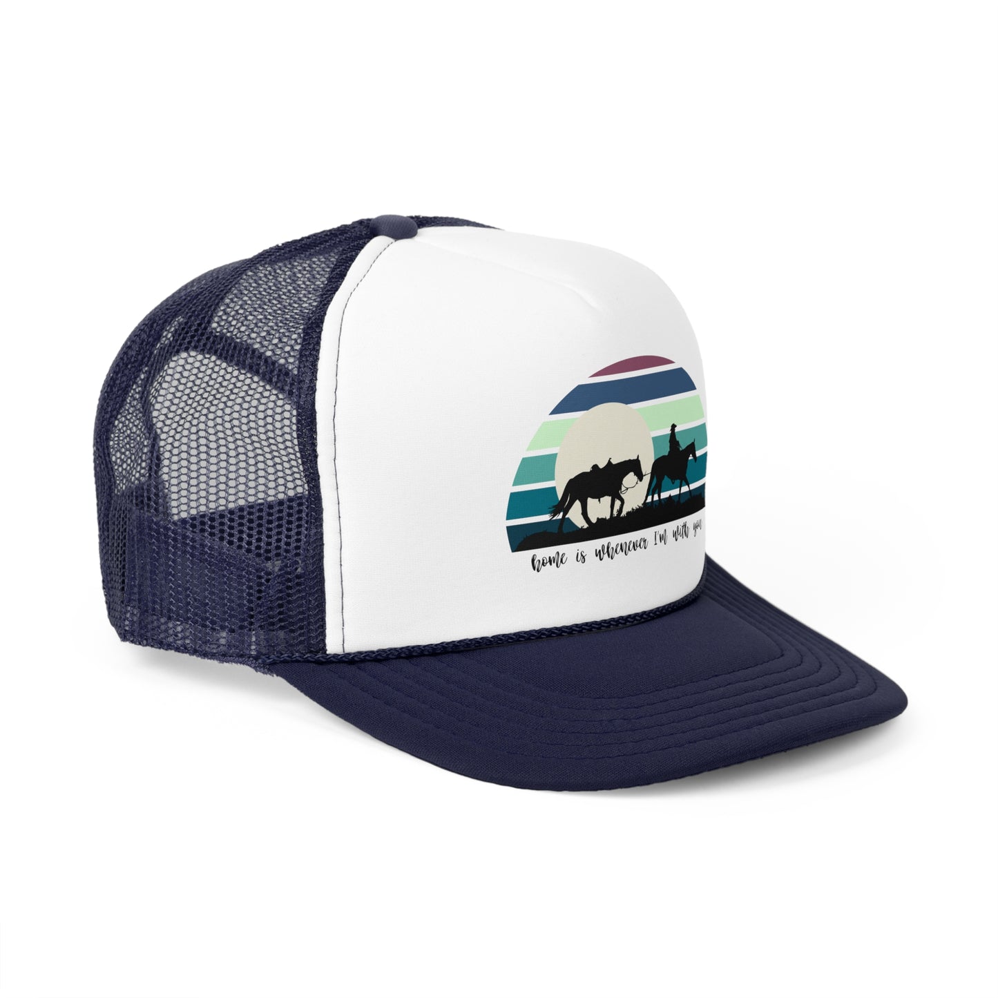 Cowboy and the moon Trucker Caps