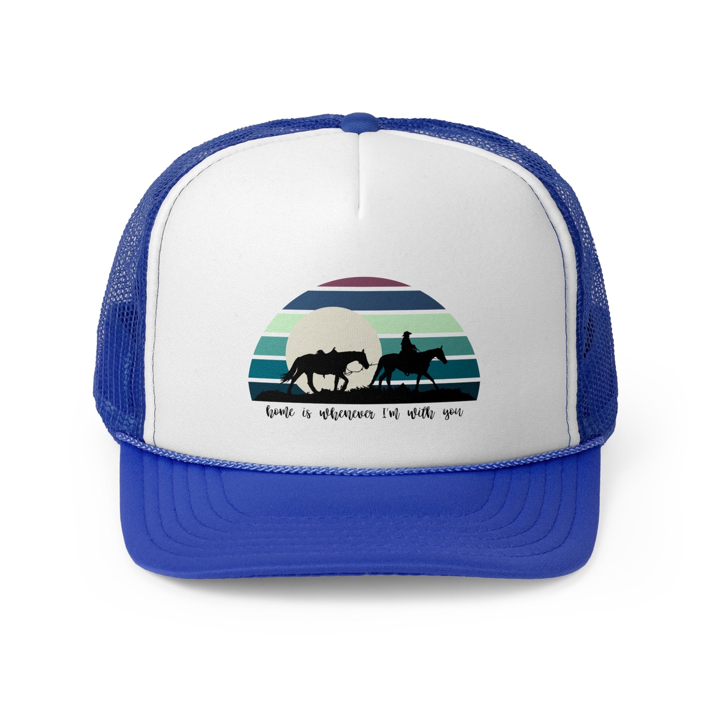 Cowboy and the moon Trucker Caps