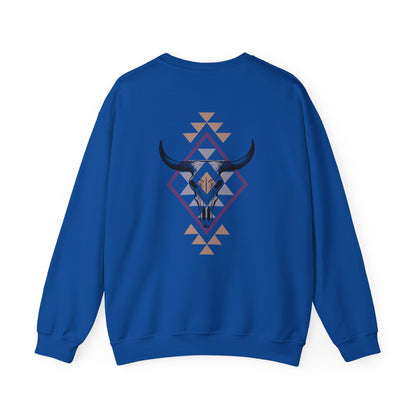 Cow skull western print Unisex Heavy Blend™ Crewneck Sweatshirt