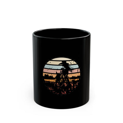 Cowgirl in the nature Black Mug (11oz, 15oz)