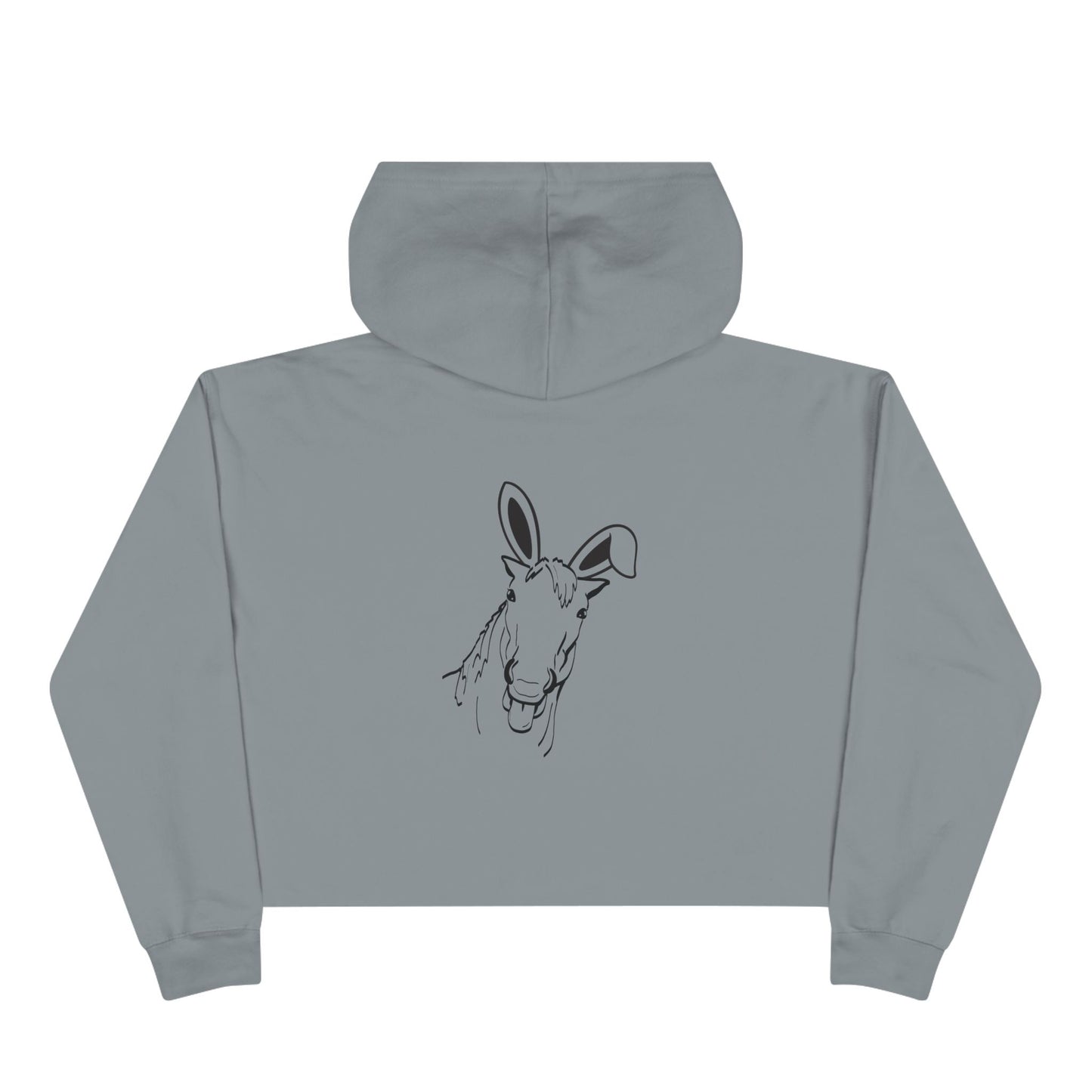 Goofy Bunny Horse Crop Hoodie