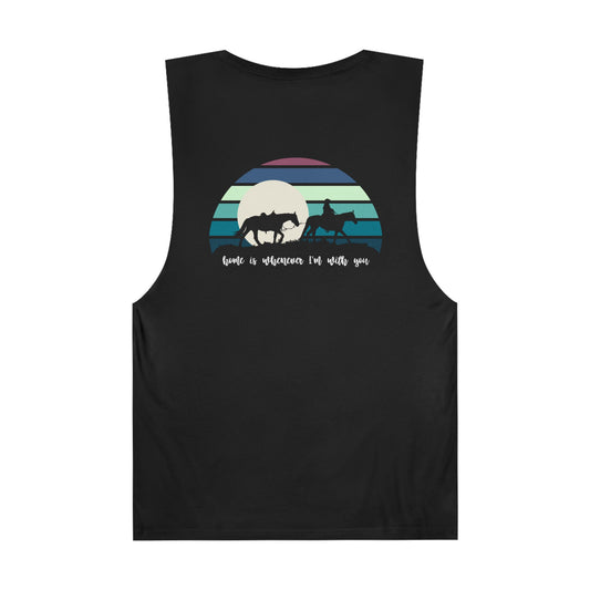 Cowboy and the moon Unisex Barnard Tank