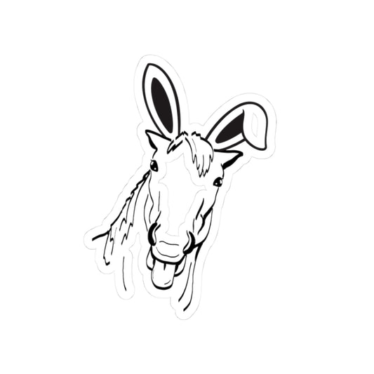 Goofy Bunny Horse Kiss-Cut Stickers