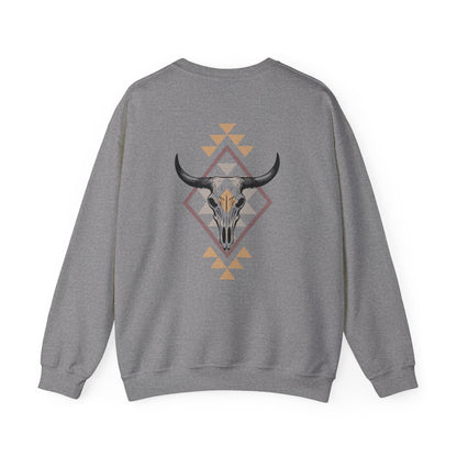 Cow skull western print Unisex Heavy Blend™ Crewneck Sweatshirt