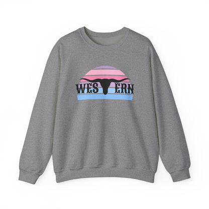 Western longhorn Unisex Heavy Blend™ Crewneck Sweatshirt