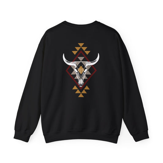 Cow skull western print Unisex Heavy Blend™ Crewneck Sweatshirt