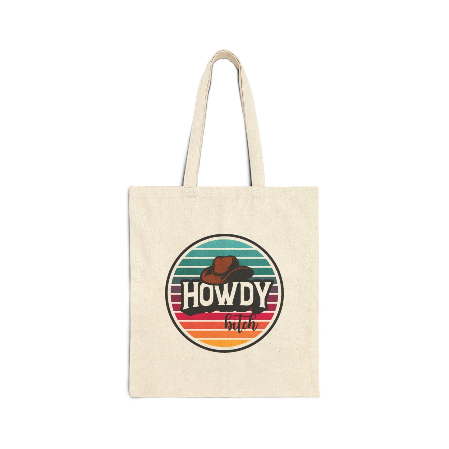 Howdy bitch colourful Cotton Canvas Tote Bag