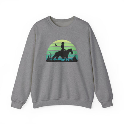 Cowgirl in the night Unisex Heavy Blend™ Crewneck Sweatshirt