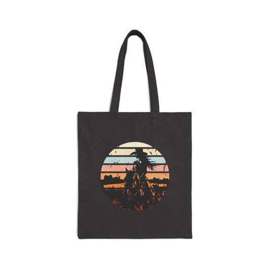 Cowgirl in the nature Cotton Canvas Tote Bag