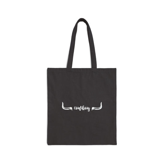 Cowboy longhorns Cotton Canvas Tote Bag