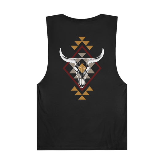 Cow skull western print Unisex Barnard Tank